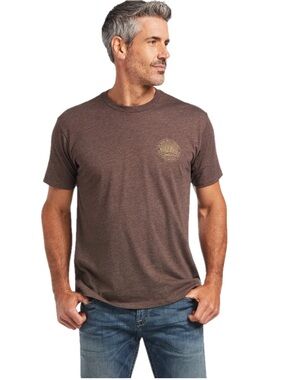 Ariat Men’s SOD Graphic Tee Brown Heather Medium Tractor Western Soft Casual